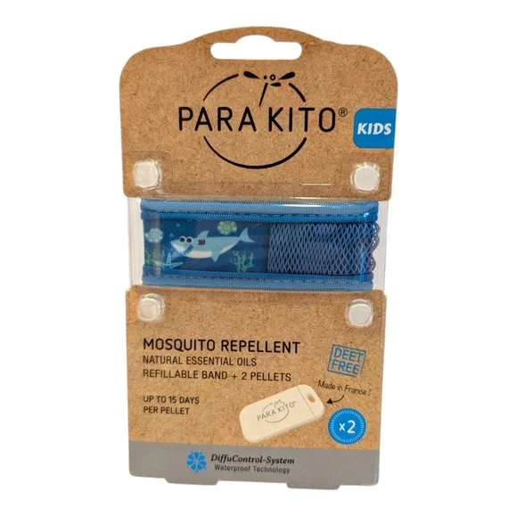 Para Kito Kids Mosquito Repellent Band Shark EXP‎ 09/26 Blue Refillable
