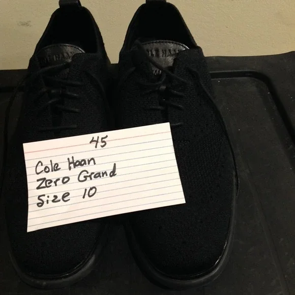Cole Haan ZeroGrand Men's‎ Knit Oxford Shoes Size 10 Black