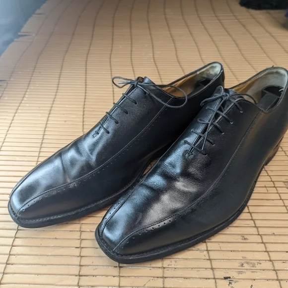 Barker Fine English Shoes Black Leather Derby Shoes Men's UK 10, US 11. Handmade
