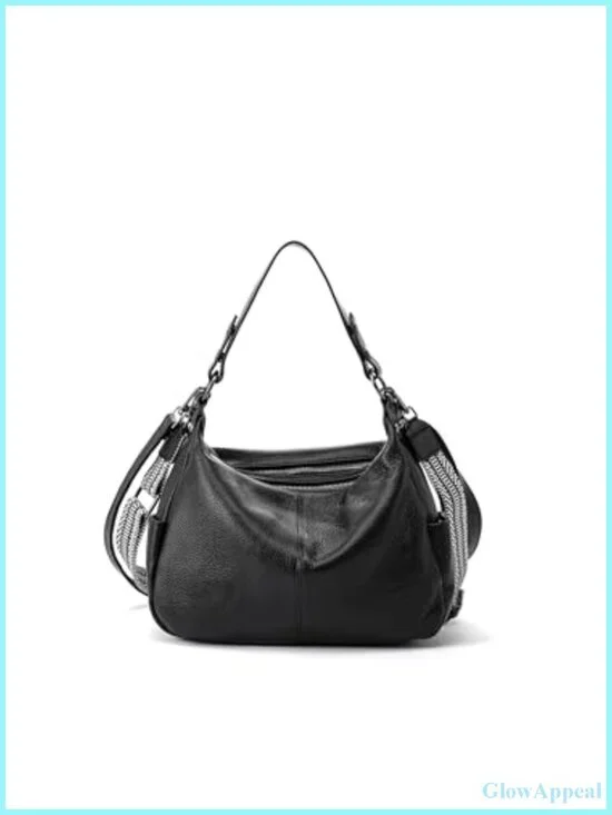 Genuine Leather Hobo Bag Crossbody with 3 Adjustable Straps
