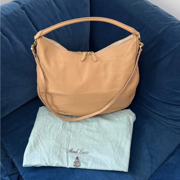 Mark‎ Cross Large Tan Hobo Shoulder/Crossbody Bag