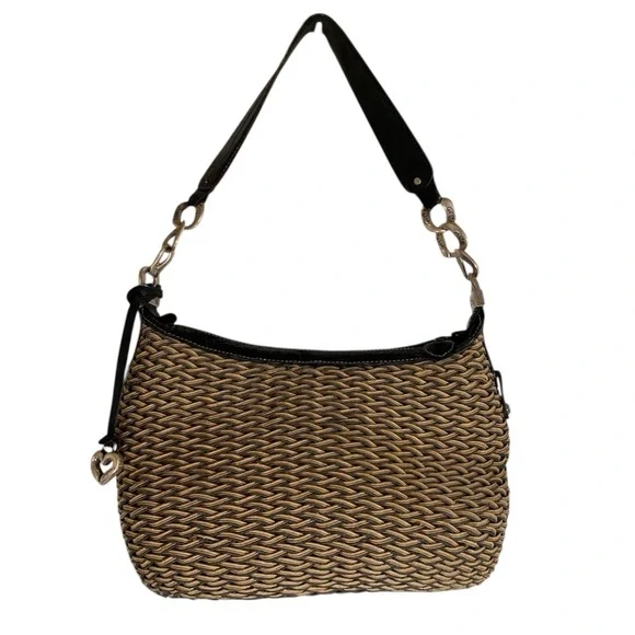 BRIGHTON Vintage Edna Woven Straw Hobo‎ Bag
