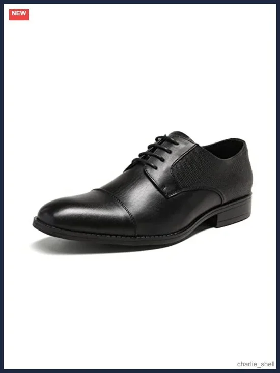 Mens Oxford Dress Shoes Vegan Leather Lace-Up Formal Business Wedding