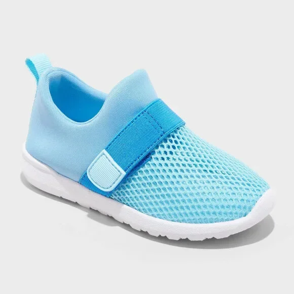 Toddler Austen Water Shoes - Cat & Jack™ Blue 8T: Hook and Loop Closure, Recycl
