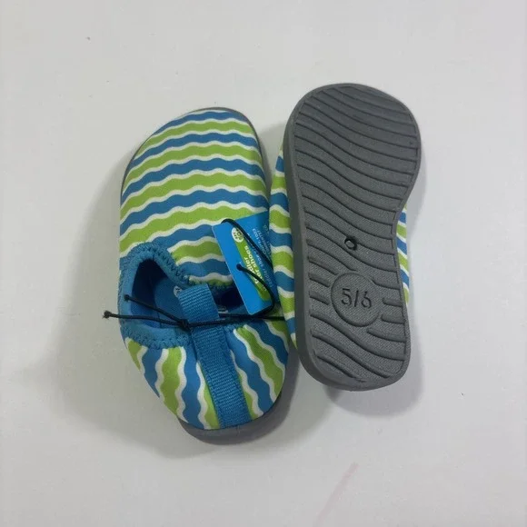 NEW Toddler‎ Baby Water Booties Water Shoes - Black/Lime Size 5/6