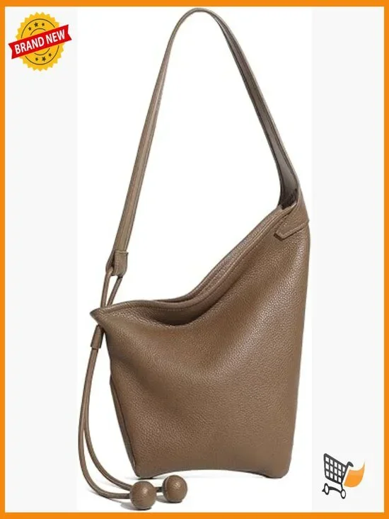 Genuine Leather Hobo Bag Medium Tote Slouchy Shoulder Crossbody Purse