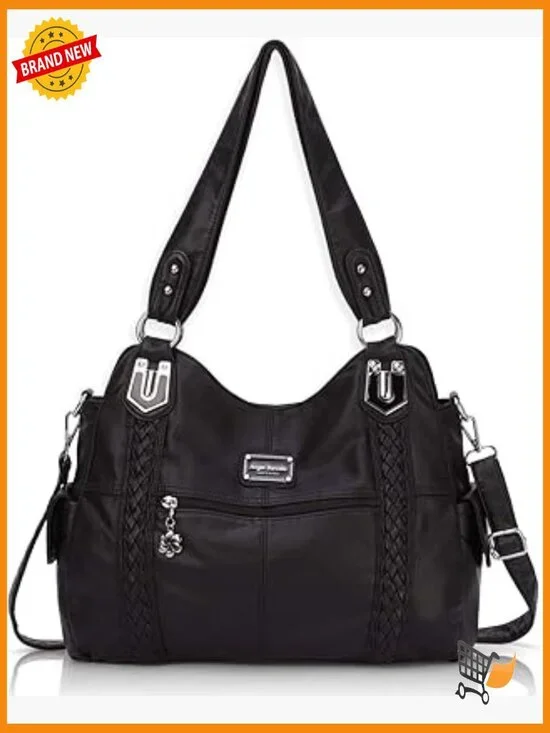 Soft PU Leather Hobo Tote Shoulder Crossbody Bag Large