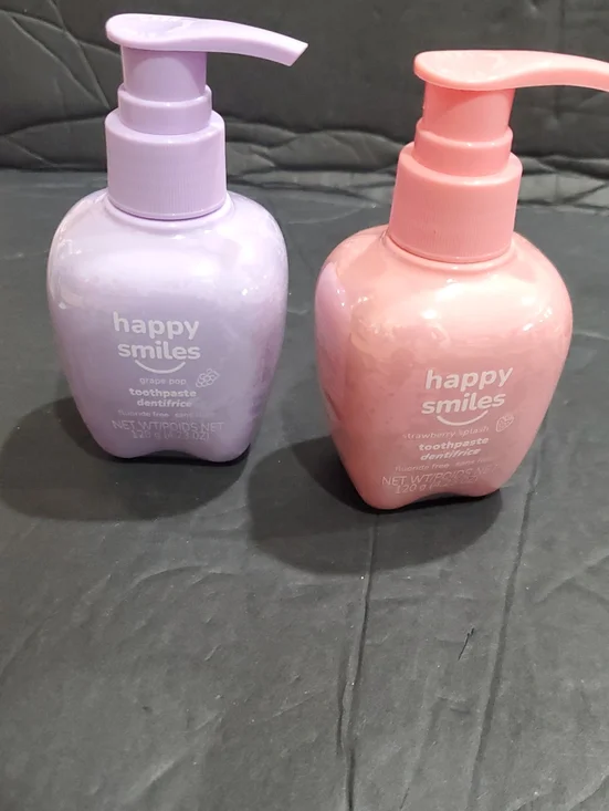 Happy Smiles 2pack Grape pop and Strawberry splash flouride free kids toothpaste