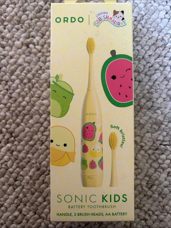 SQUISHMELLOWS Sonic Kids Yellow Battery Toothbrush with Fruit Design