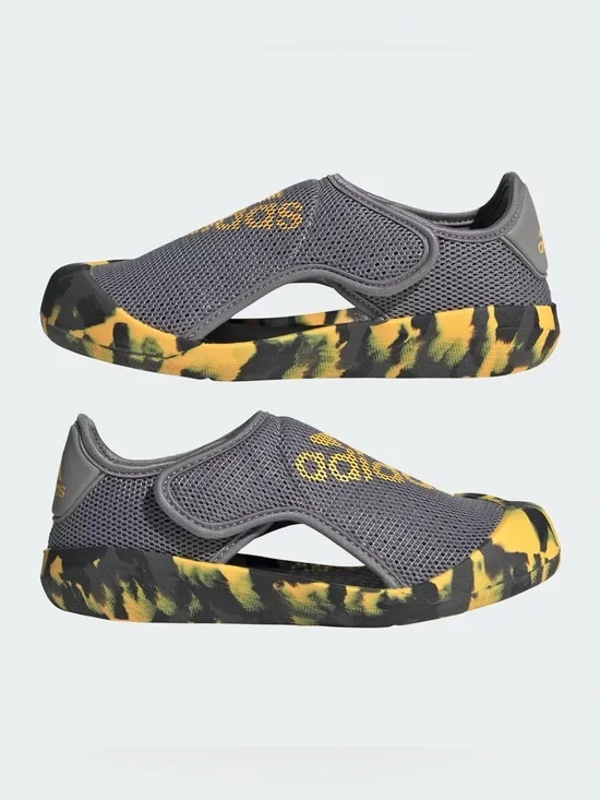 Adidas Altaventure Kids Size 11 Gray Yellow Camo Mesh Swim Water Sandals NWOT