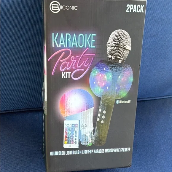 Karaoke Party Kit with Multicolor Light Bulb and Microphone