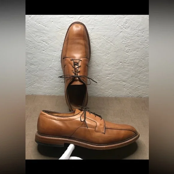 Allen Edmonds Hillcrest Men's Derby Shoes Tan Brown Leather Size 14D Made in USA