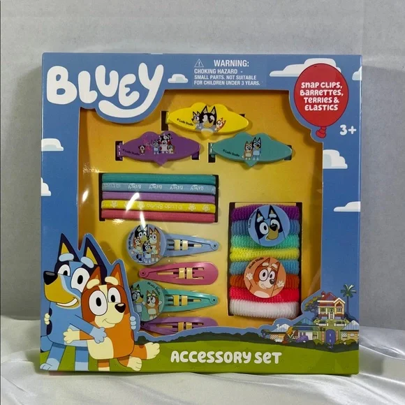 Bluey Girls Hair Tie &‎ Clip Accessory Set