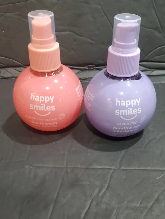 2pack Happy Smiles Grape pop and Strawberry splash kids mouthwash brand new