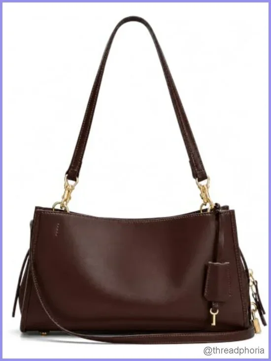 Vintage PU Leather Shoulder Bag Hobo Tote Lock Multi-Pocket Work Bag