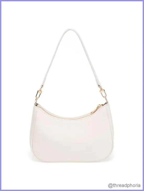 PU Leather Hobo Shoulder Bag Mini Clutch Purse Zipper Closure Tote
