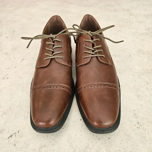 EUC Tahari Terrance Brown Cap Toe Derby/Oxford Shoes Men Sz 11 Preppy Classic