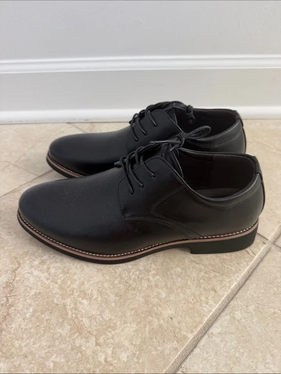 Men's Black Derby Dress Shoes - Classic Lace-Up Comfort