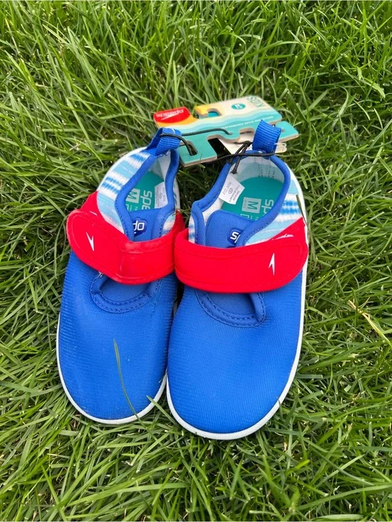 Speedo Blue and Red Kids Water Shoes with Velcro Strap