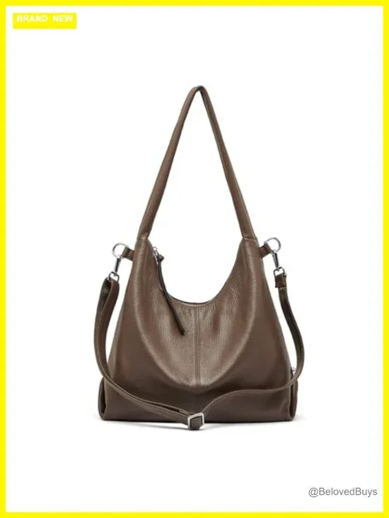 Genuine Leather Hobo Bag Large Tote Shoulder Crossbody Purse Handbag