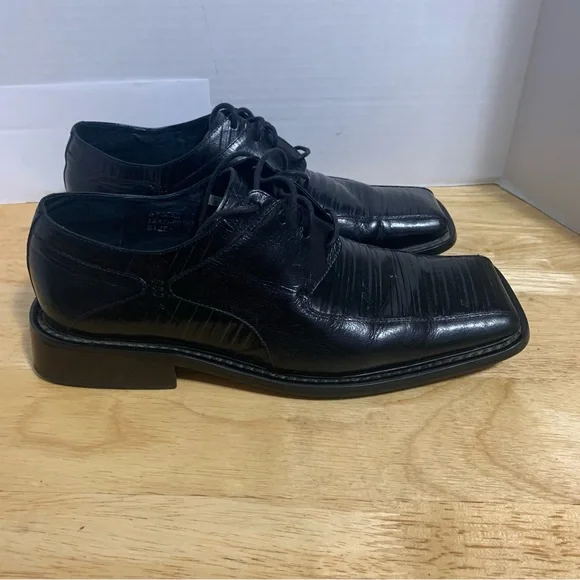 Giovanni Styled In Italy Mens Vero Cubio‎ Black Dress Shoe Sz 9Lace Up