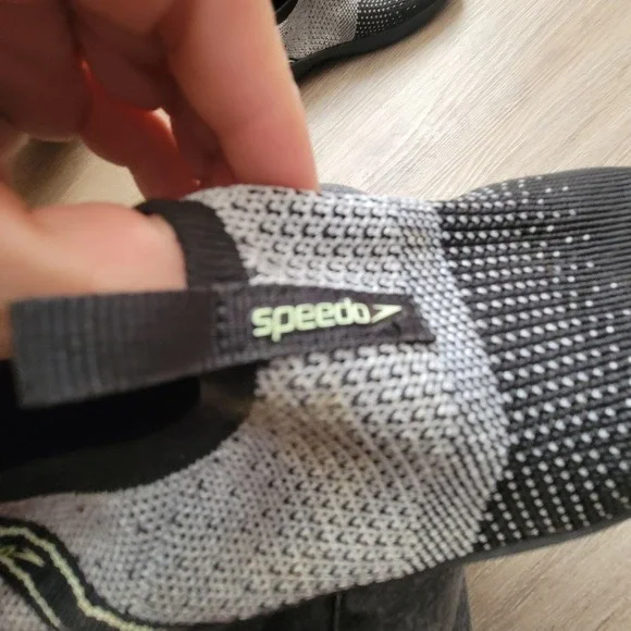Speedo Kids Water Shoes 4 Black Grey‎ Surfknit Pro Athletic Swim Beach Shoe