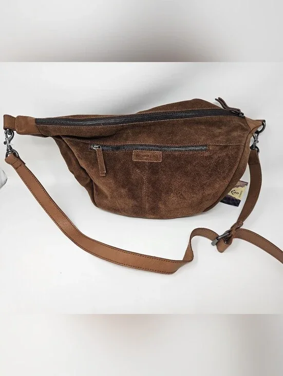 Harbour 2nd NWT Cognac Genuine Suede Leather Hobo Handbag