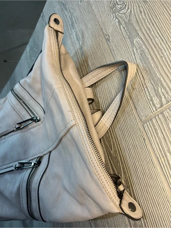 Leather Tote Bag in Light Cream - Minimalist Everyday Carry