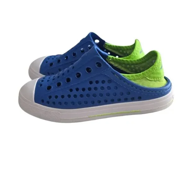 Skechers Boys Size 12 Blue Lime Green Perforated Water Shoes