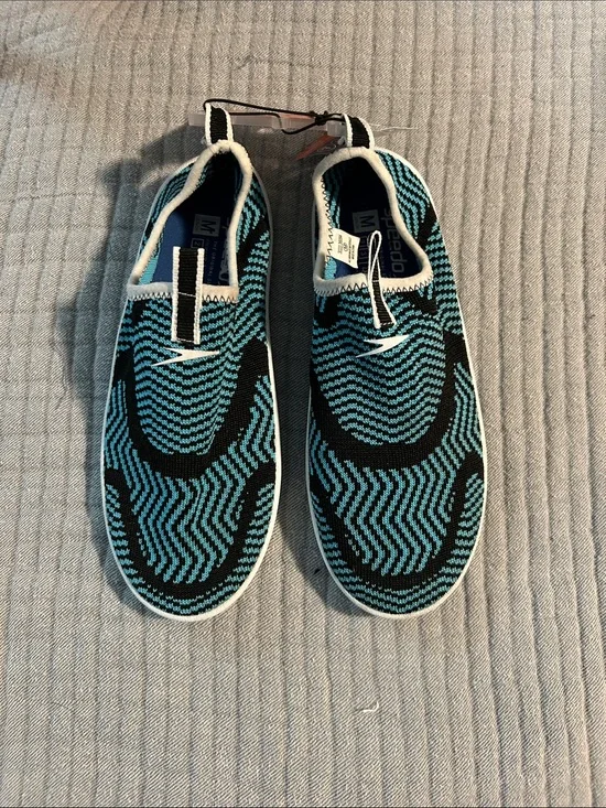 Speedo Men’s Slip-On Aqua Sneakers - Black & Teal