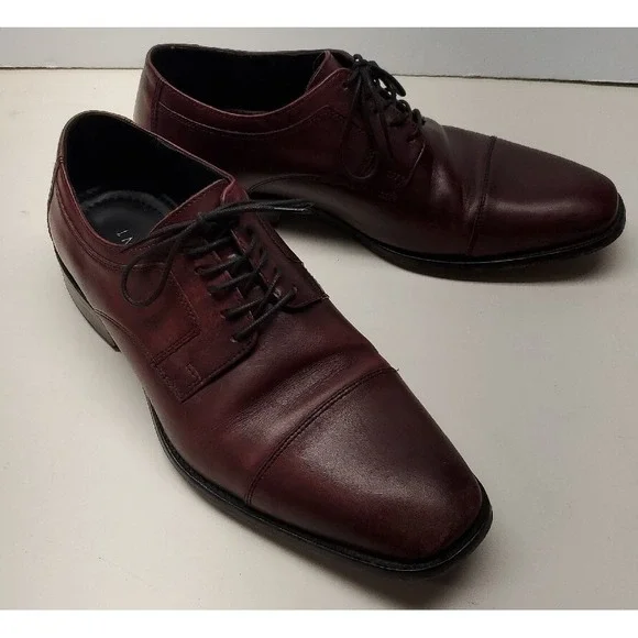 J.Murphy‎ Dress Shoes Burgundy Leather Oxford Cap Toe Men's US Size 10.5W