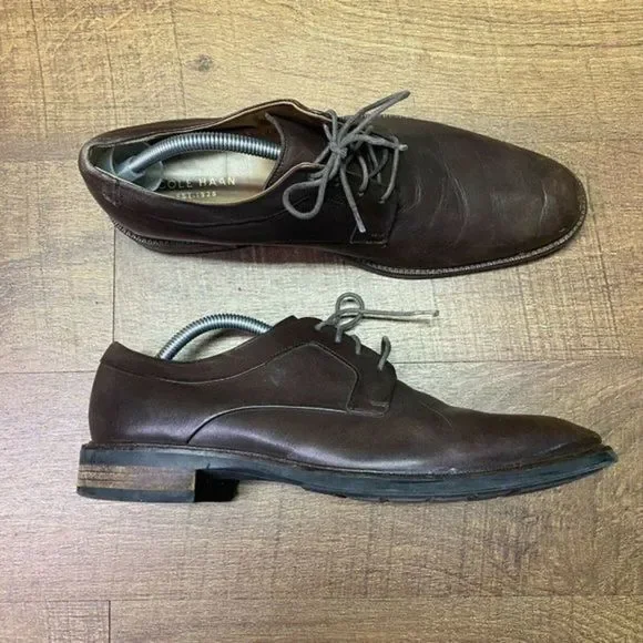 Mens Cole Haan Grand OS Brown‎ Leather Oxford Dress Shoes Size 10.5 M EUC