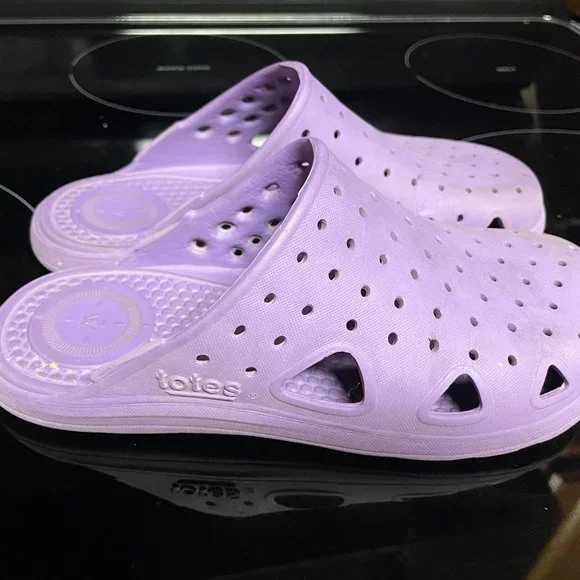 Purple Totes slide on shoes 2-3