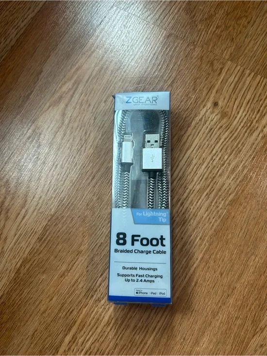 ZGear 8-Foot Silver Braided Lightning Charging Cable