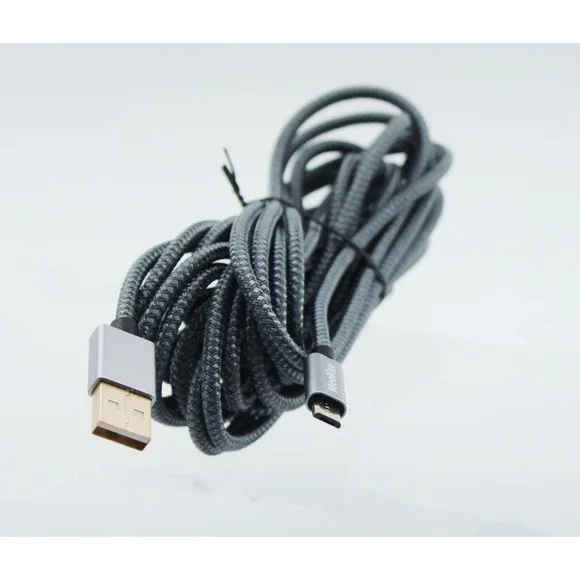 Meokse Braided Micro‎ USB Gold Plated Charcoal Gray Charging Data Sync 19 ft
