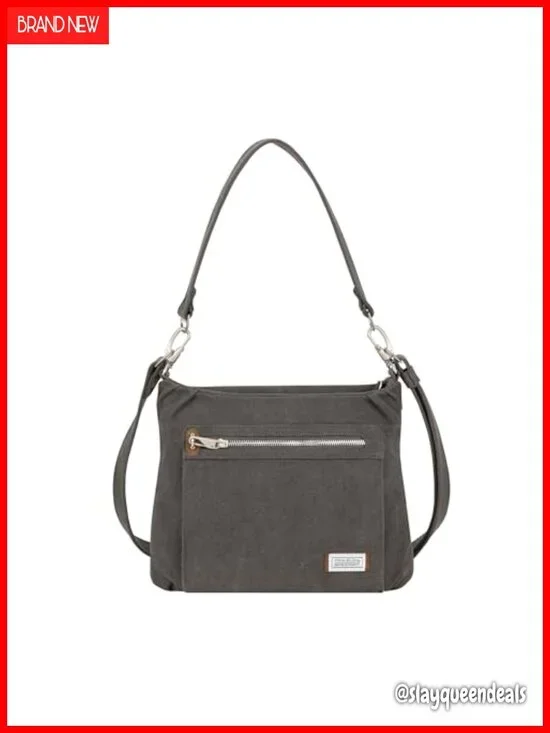 Anti-Theft Heritage Hobo Bag Cotton Canvas Suede