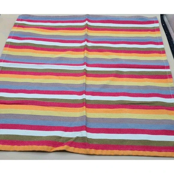 PIER 1 Bright Stripe Napkins Cotton Set of 8 Unused 19