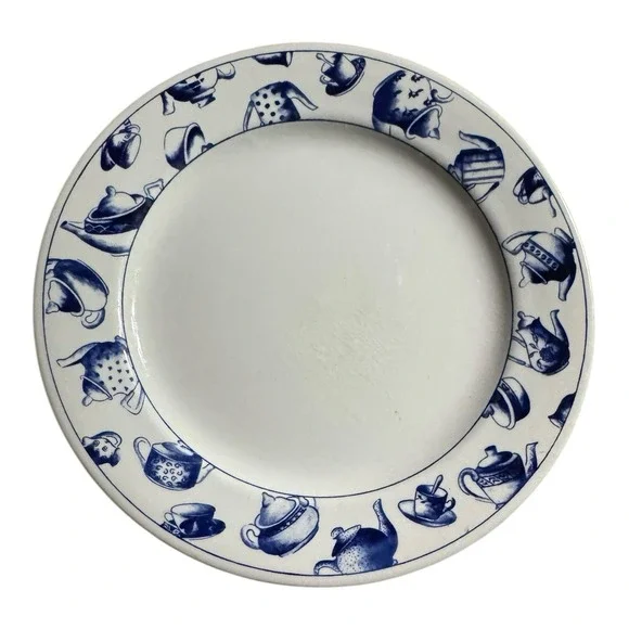 Pier 1 For Angleterre England Blue‎ Teapots Dinner Plate 10 3/8