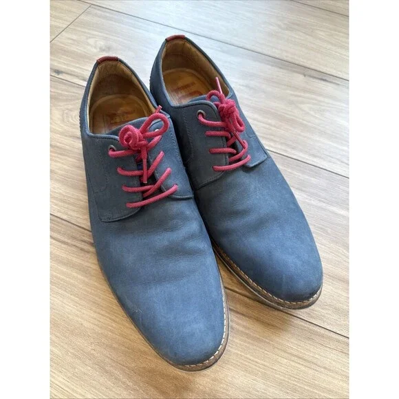 Men’s 1901 Oxford Dress Shoes Size 11.5 M Navy Casual Leather & Suede Lace-Up