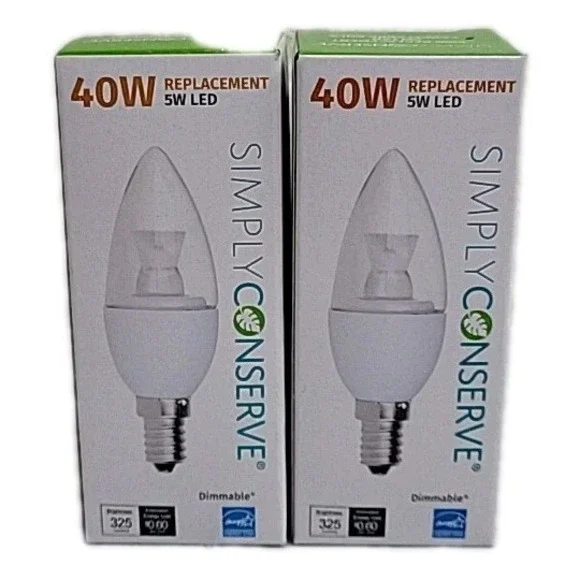SIMPLY‎ CONSERVE (2 PACK) LED Light Bulb Dimmable 40W Warm White L05LCDL2700K