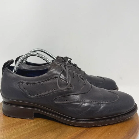 Cole Haan Mens Grand 360‎ Dark Brown Leather Wingtip Oxford Shoes C28646 9.5 M