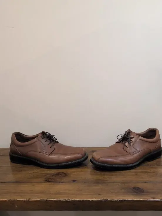 Johnston & Murphy Shoes Mens 12 M Stanton Run Off Oxford Dress 20-8990 Brown