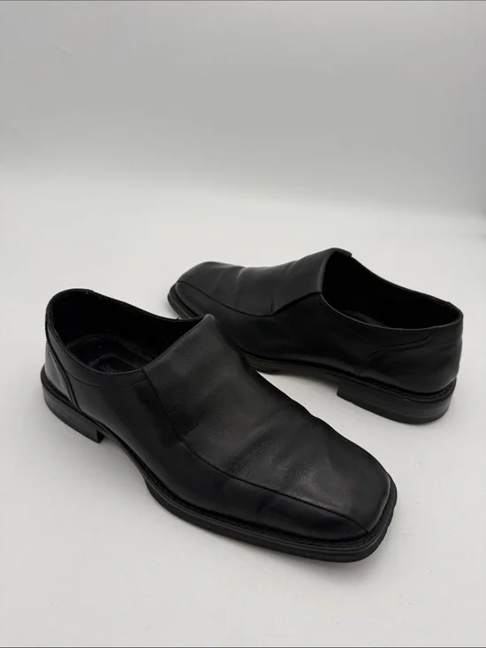 Stephan bossi Men's Black Slip-On Dress Shoes 10.5M casual office Y2K grandpa