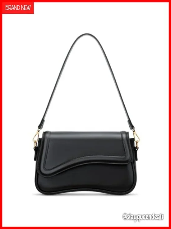 PU Leather Hobo Shoulder Bag Mini Clutch Crossbody with Gold Chain