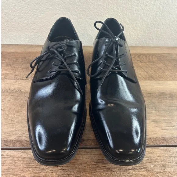 Stacy Adams Mens Black Plain Toe Derby Dress‎ Shoes 20144-001 Size 12M
