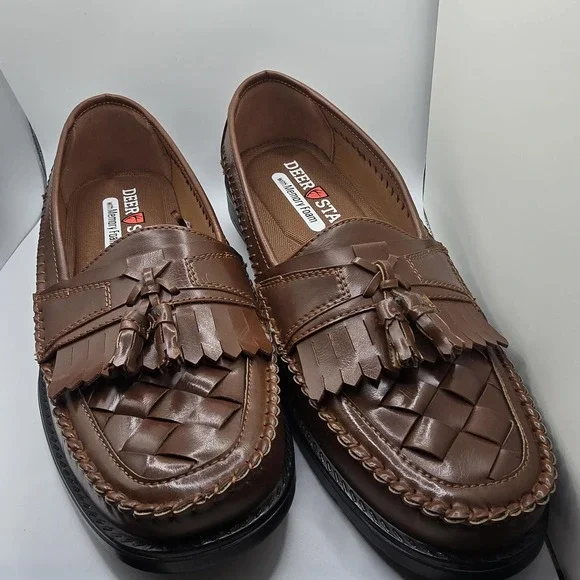 Deer Stags Herman Shoes Mens Size 10M Brown Tassel Slip-On Dress Memory Foam