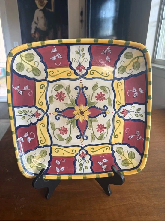 Pier 1 Imports Tuscan Vallarta Square Serving Platter Plate 13