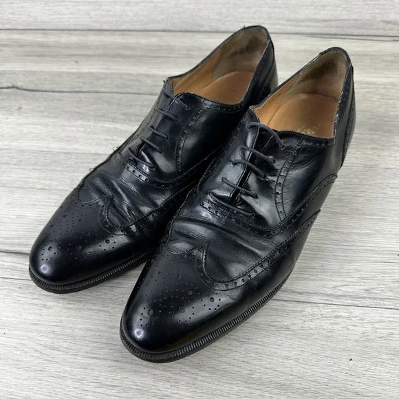 Salvatore Ferragamo‎ Wingtip Oxford Dress Shoes Black Leather Men's Size 11 A*