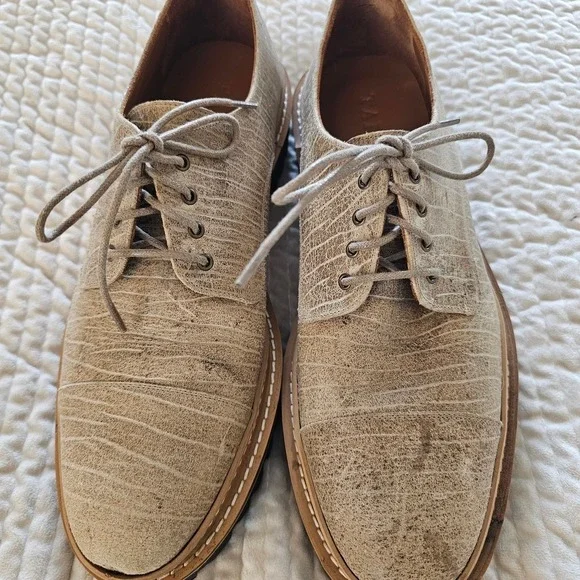 Taft‎ Textured Cream Lace-Up Oxfords