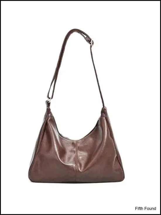 Faux Leather Hobo Shoulder Bag Adjustable Strap Women's Purse